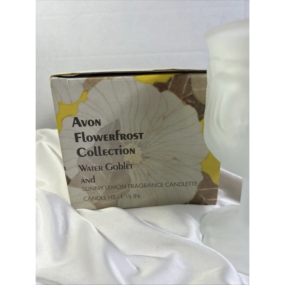 VTG AVON FLOWERFROST FROSTED WATER‎ GOBLET 6